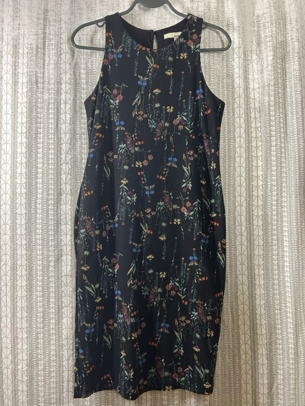 june & hudson Black Midi Dress with Multicolor Floral Print